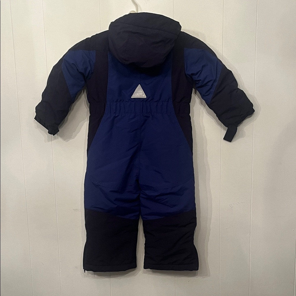 L.L. Bean Blue and Black Toddler Snowsuit Hooded One-Piece (2T) - Picture 6 of 8